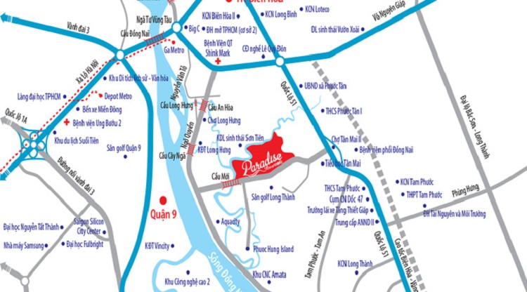Vị Trí Dự án Paradise Riverside Phước Tân